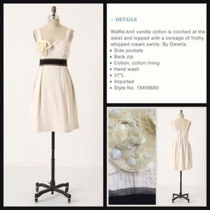 Anthropologie Deletta Cream Breakfasting Dress